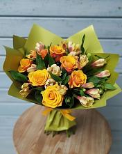 Букет цветов из:  Альстромерии и Розы в Калистово