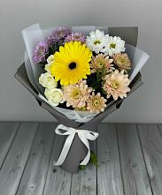 Букет цветов из:  Розы, Герберы и Хризантемы #REPLACE_PRED# Калистово
