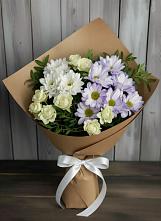 Букет цветов из:  Хризантемы и Розы в Калистово