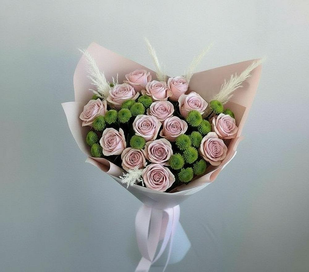 Букет цветов из: Розы и Хризантемы в Калистово