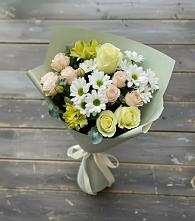 Букет цветов из:  Альстромерии, Розы и Хризантемы #REPLACE_PRED# Калистово
