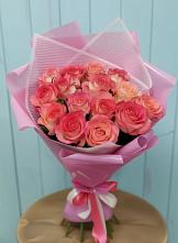 Букет 15 Розовых роз Равель в Калистово