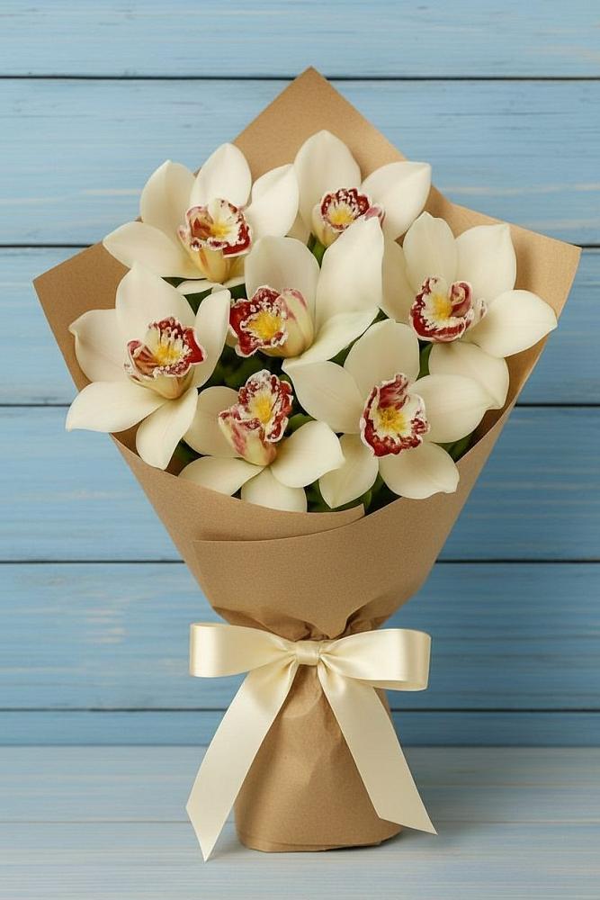 Букет цветов из: Орхидеи и Розы в Калистово