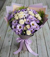 Букет цветов из:  Хризантемы и Розы в Калистово